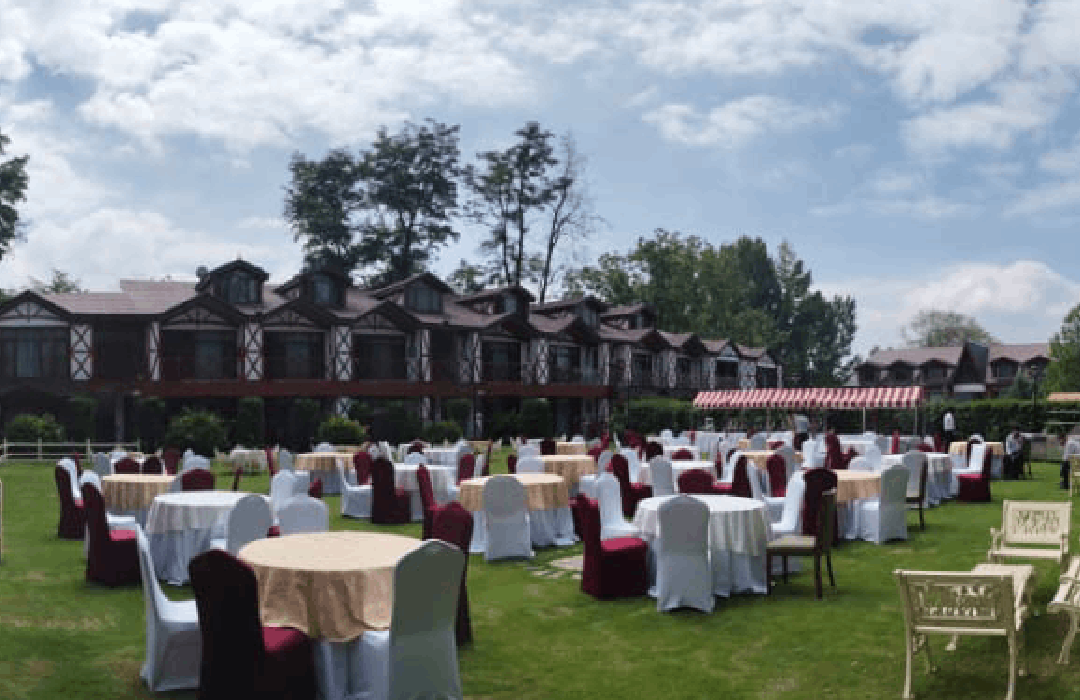 Corporate gathering setup at Hotel Heevan Pahalgam