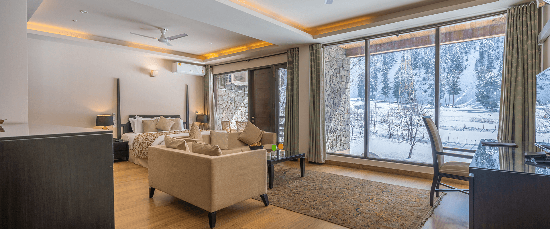 Luxury suite detail view at Heevan Villas Sonmarg